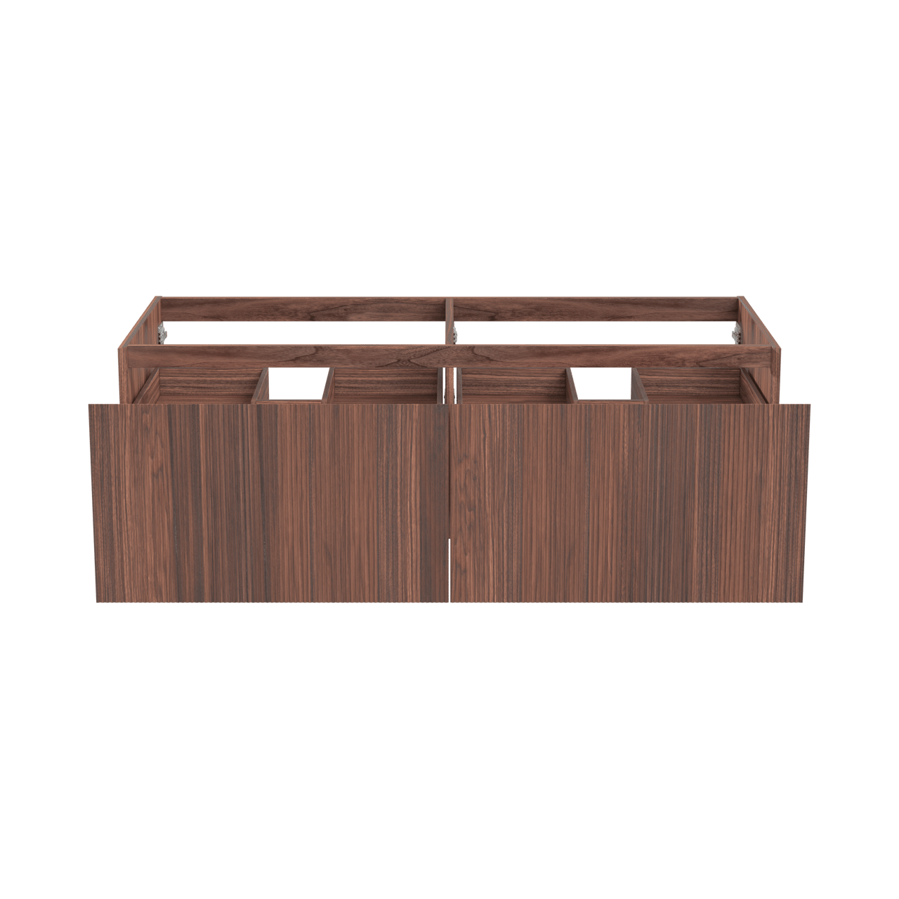 Balmani Fila zwevende wastafelonderkast 150 x 55 cm fineer notenhout 4 lades