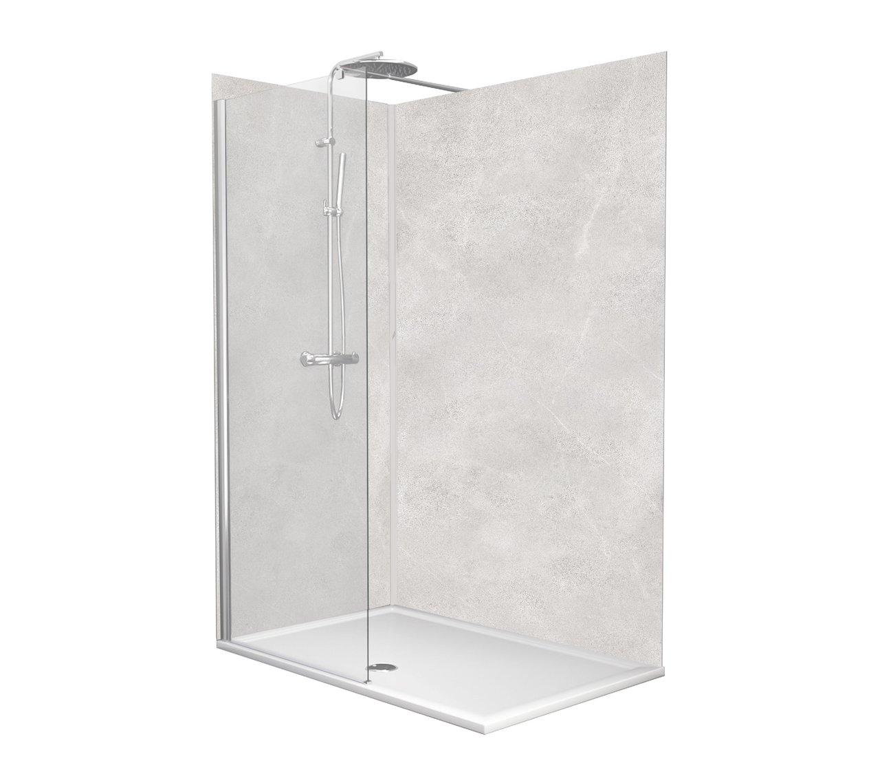 Linie Plato revêtement mural de douche 120 x 90 x 210 cm pvc beige mat Baltimore