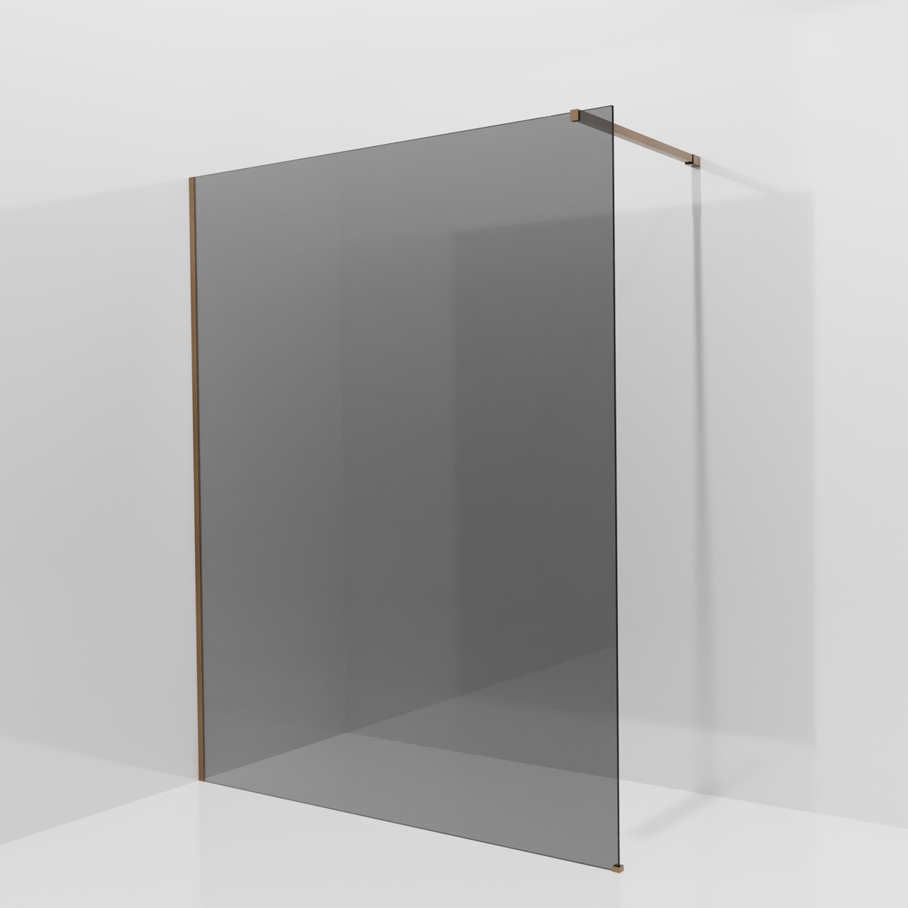 Balmani Modular inloopdouche: 160 x 200 cm, Rookglas, Brushed Rosegold profielen