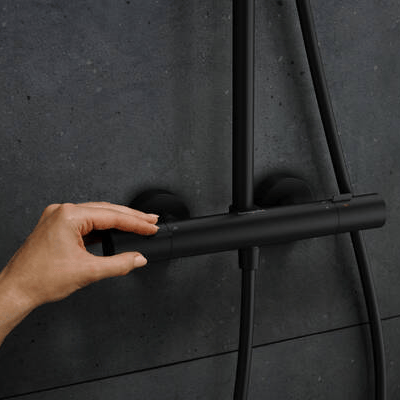 Hansgrohe Pulsify S260 Puro thermostatische kraan regendoucheset mat zwart