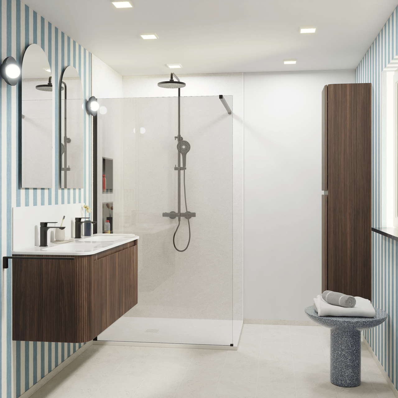 Luca Varess Suite douchewandbekleding set 2 x 120 x 260 cm, SPC, Dizzy light