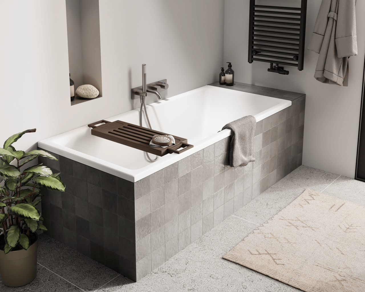 Luca Varess Sandrina 2 Personen Einbaubadewanne 170 x 75 cm, Acryl Weiß mat