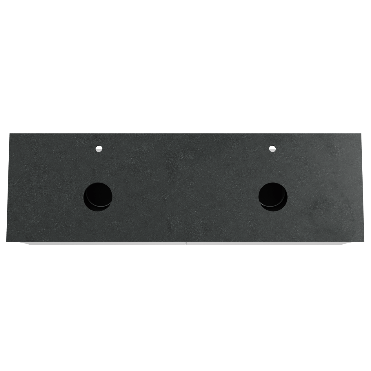 Balmani Mitra meuble salle de bains suspendu 180 x 55 cm blanc mat avec Facetta tablette double en granit noir