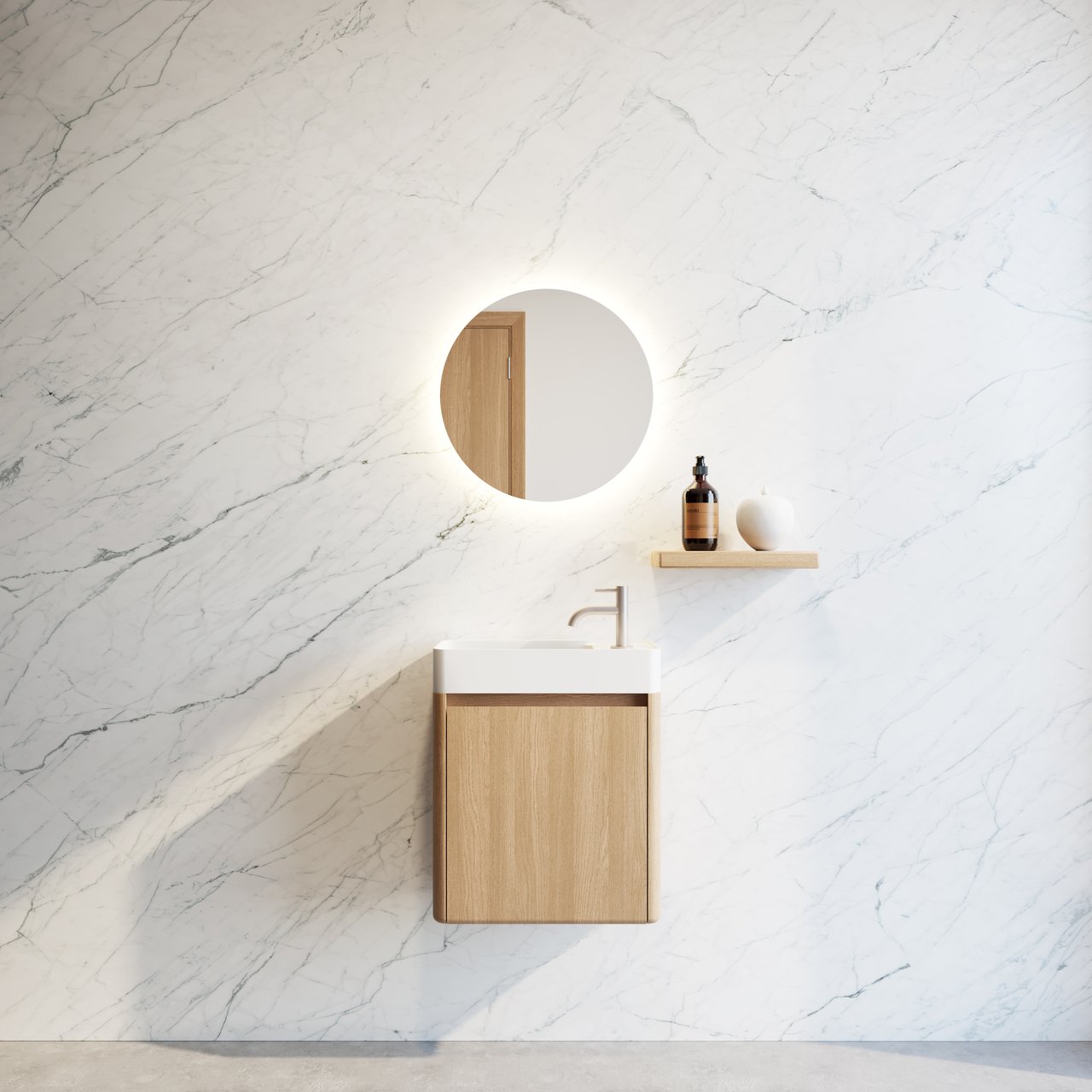 Balmani Fara meuble lave-mains suspendu 45 x 22 cm chêne naturel