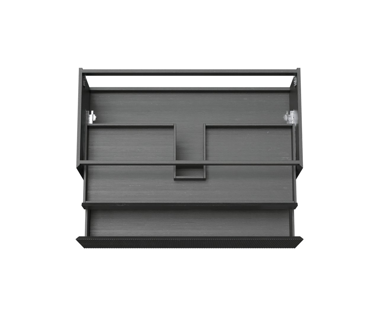 Balmani Fila hängender Waschbeckenunterschrank: 120 x 55 cm, Eiche Schwarz, Furnierholz, 2 Schubladen