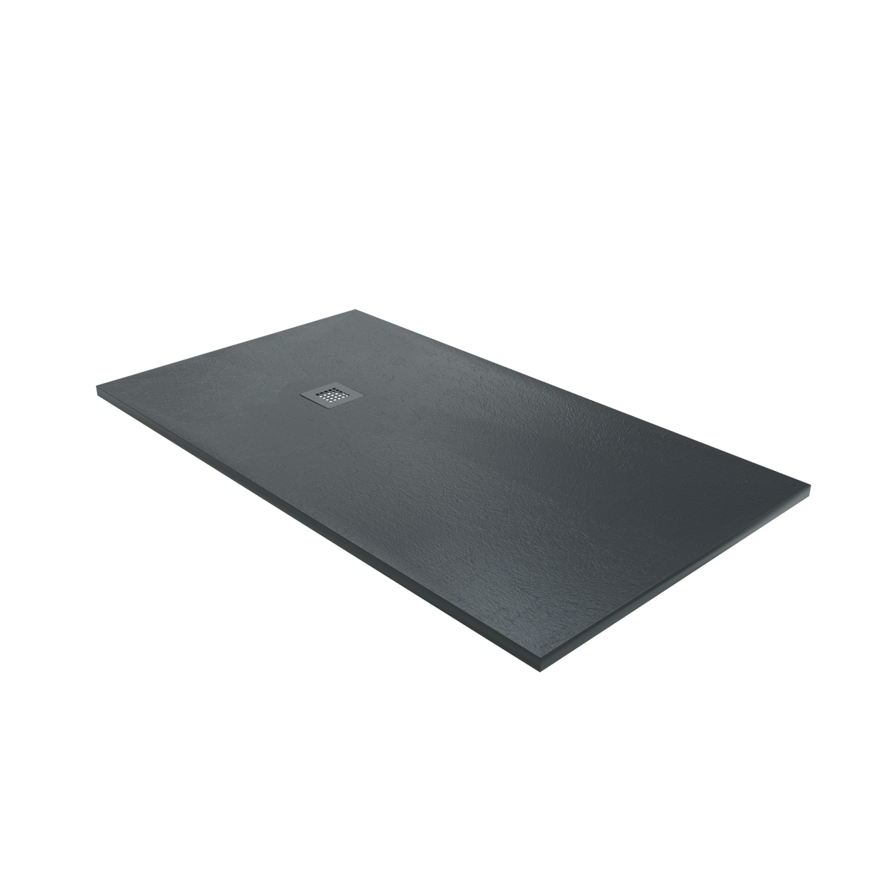 Balmani Vega douchebak 160 x 90 cm composietmarmer grafietgrijs leisteenstructuur