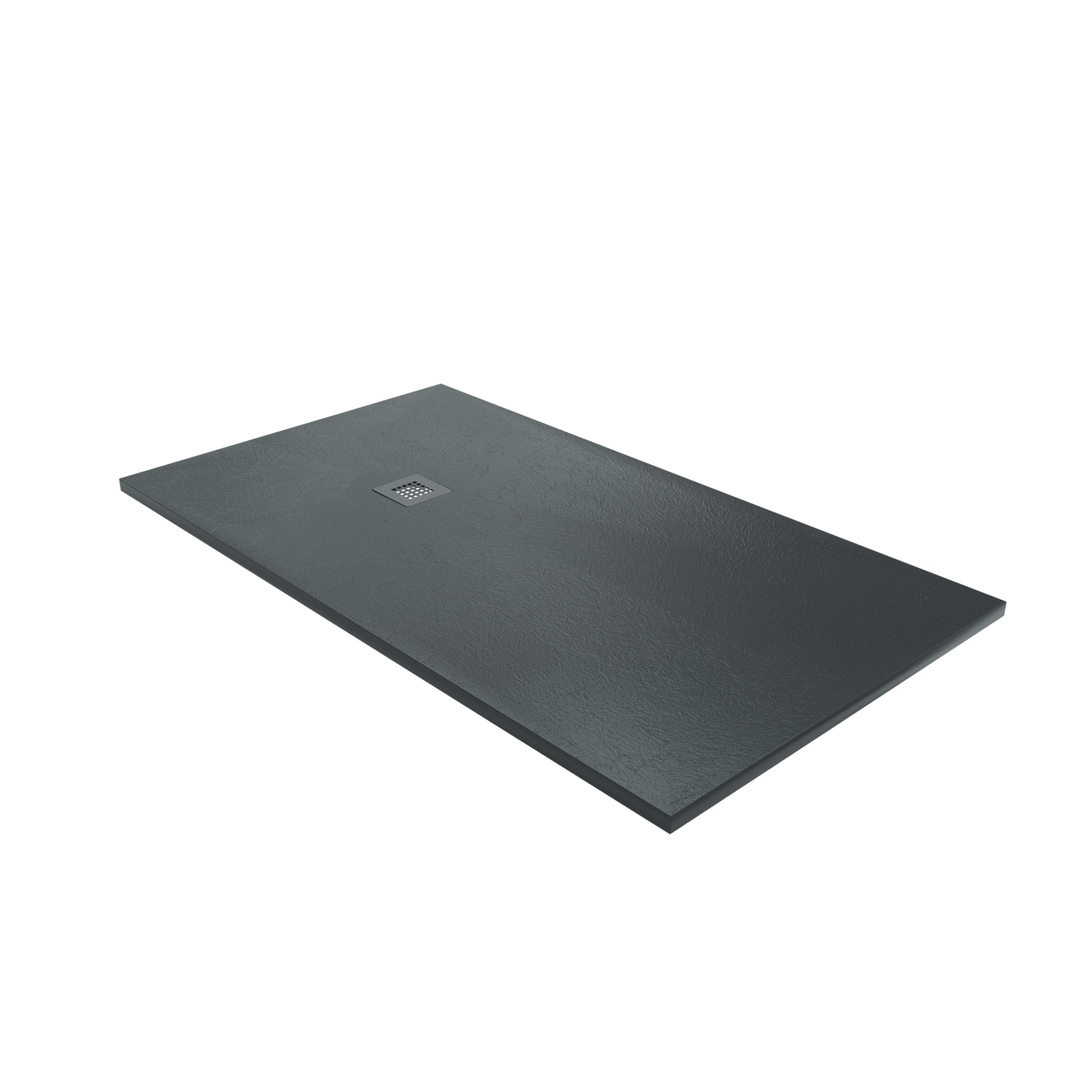 Balmani Vega douchebak 160 x 90 cm composietmarmer grafietgrijs leisteenstructuur