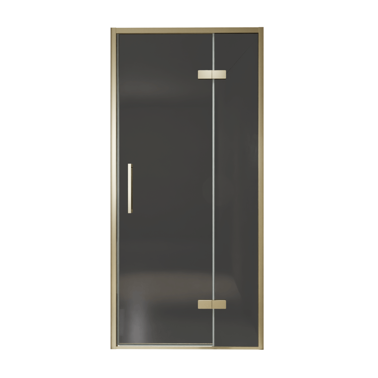 Balmani Senses Design Dusche Drehtür, Rechts, 100 cm x 210 cm, Rauchglas, Profil Brushed Champagner Gold