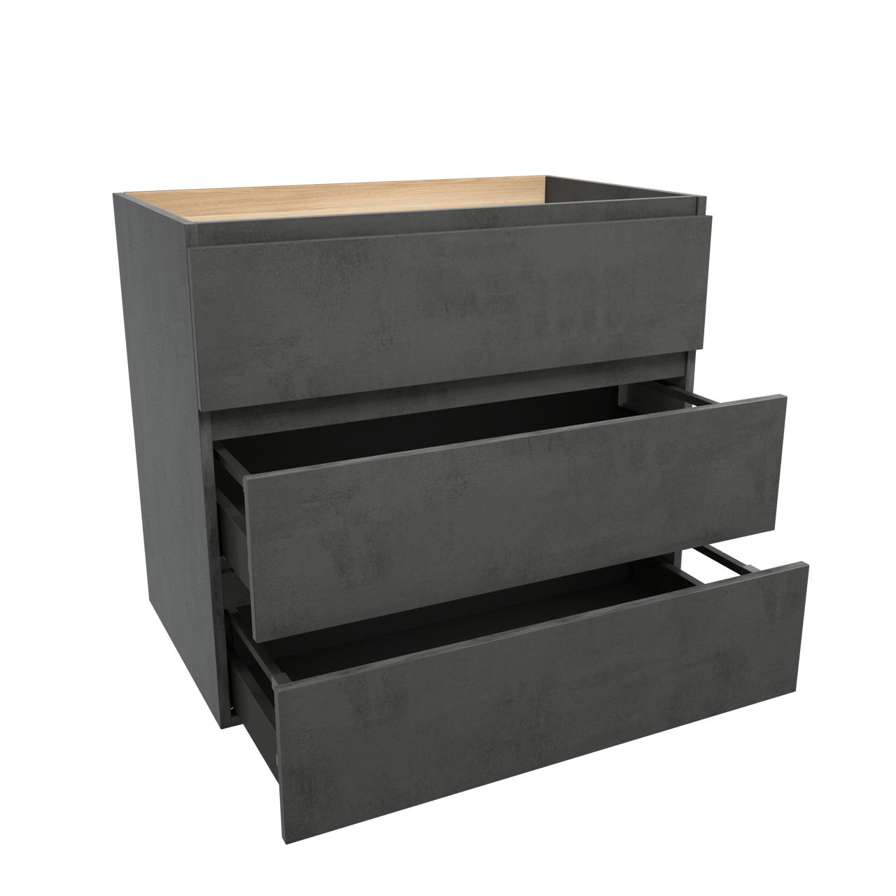 Balmani Lucida meuble sous-lavabo a poser 90 x 55 cm béton gris foncé 3 tiroirs