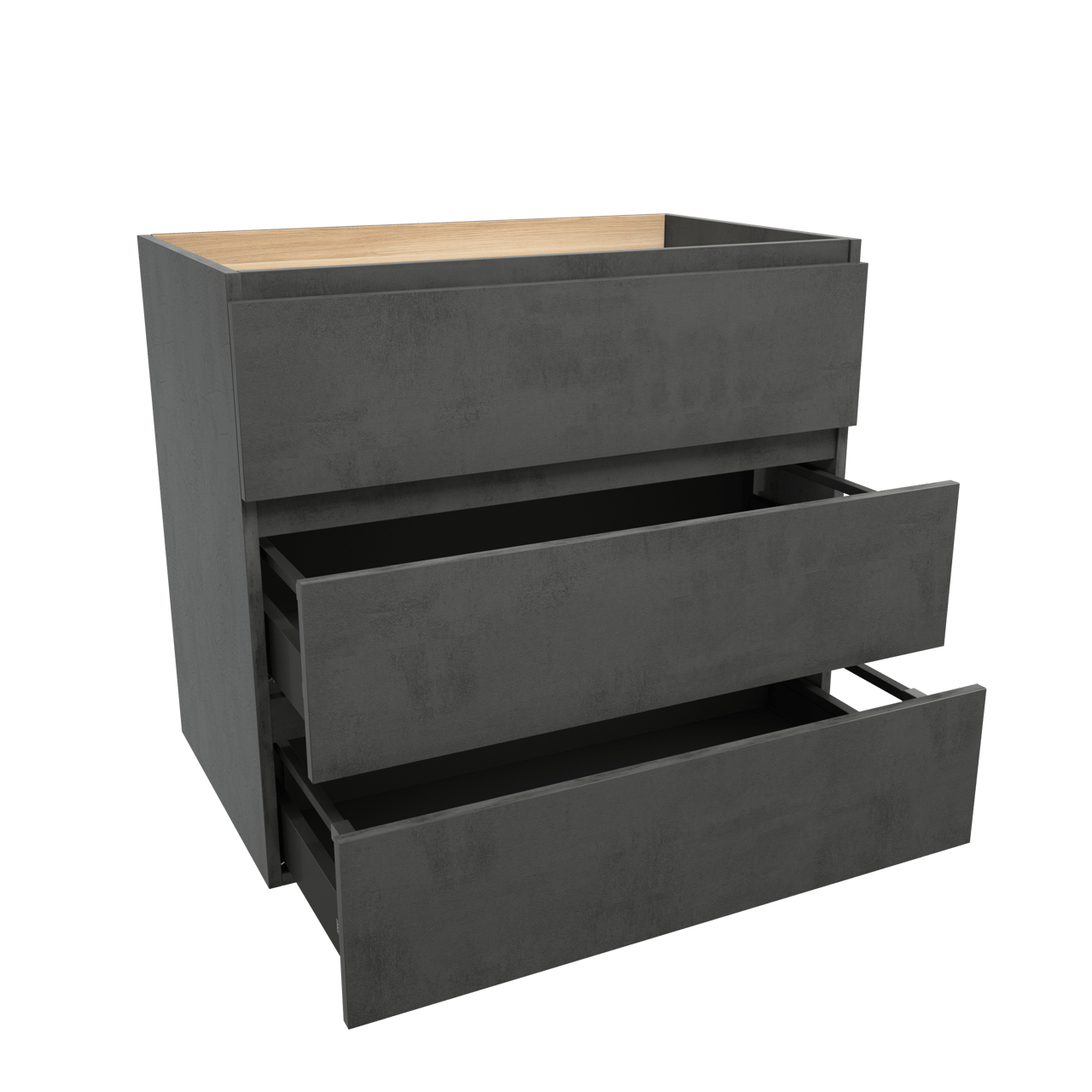 Balmani Lucida staande wastafelonderkast 90 x 55 cm beton donkergrijs 3 lades