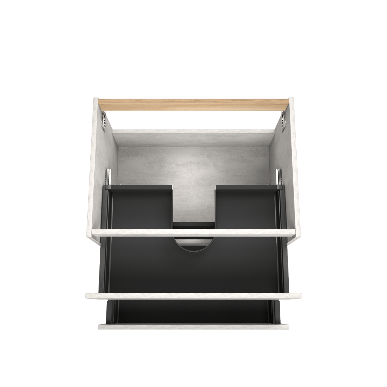 Balmani Lucida zwevende wastafelonderkast 75 x 55 cm beton zilvergrijs 2 lades