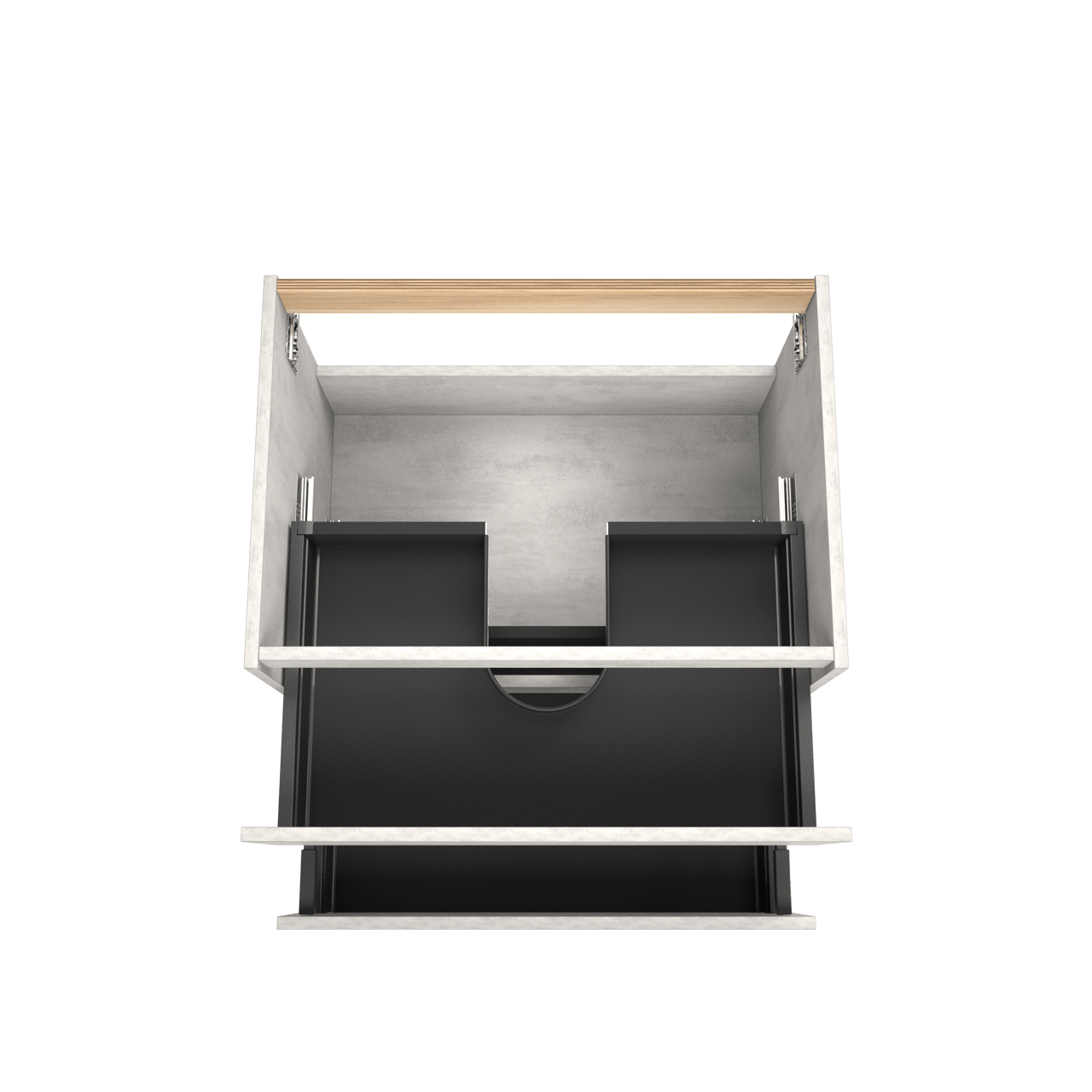 Balmani Lucida zwevende wastafelonderkast 75 x 55 cm beton zilvergrijs 2 lades