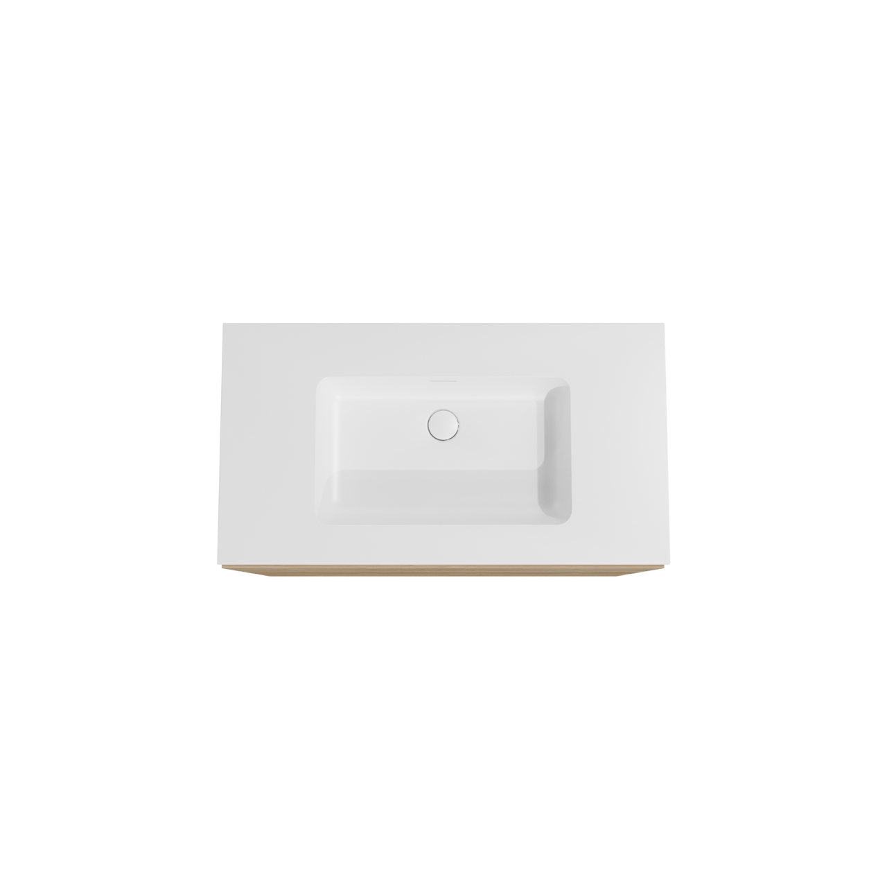 Storke Edge freistehendes Möbelstück Set: 95 x 52 cm, Rohe Eiche, mit Mata Einzelwaschtisch, Solid Surface Weiß matt