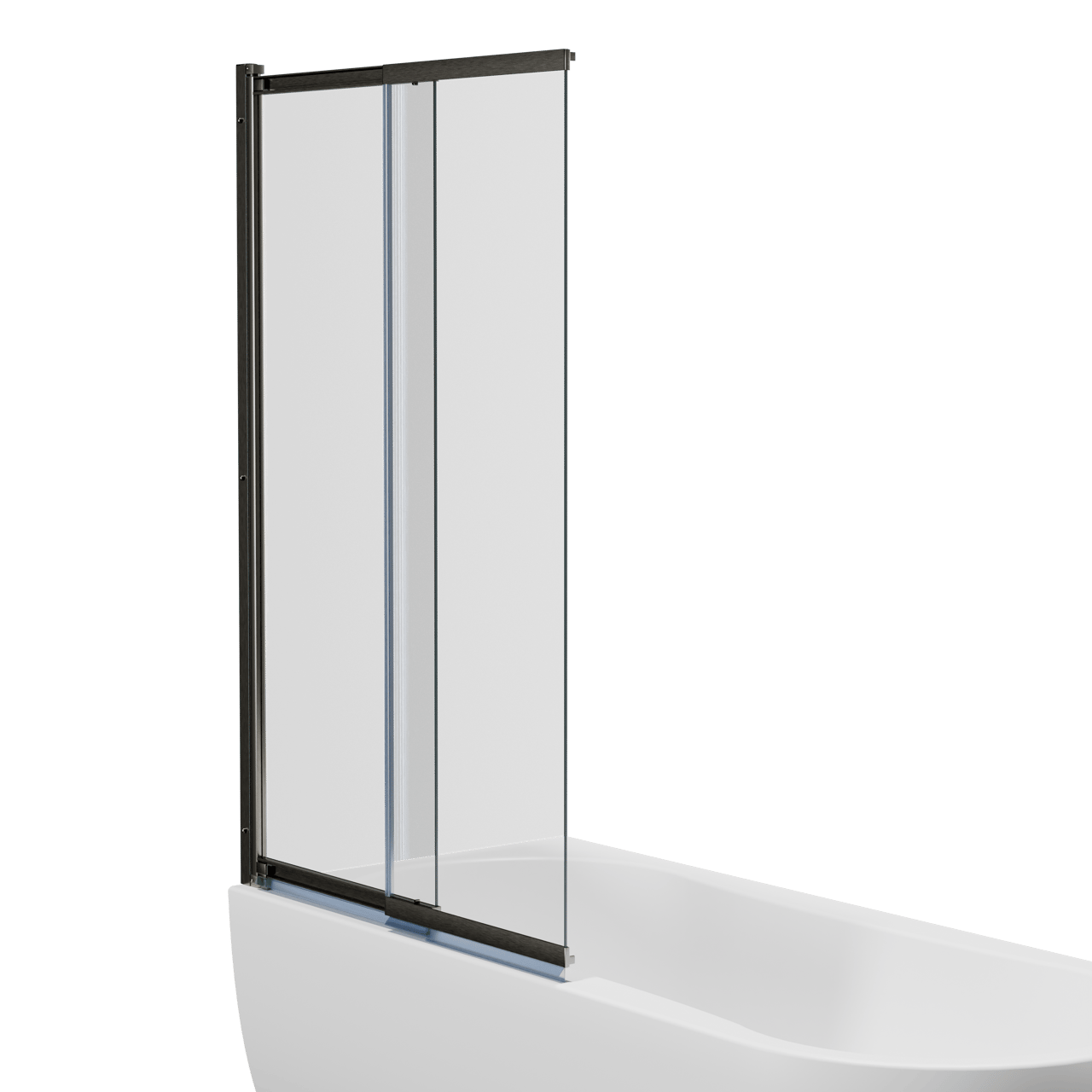 Luca Varess Vetras pare-baignoire extensible 100 cm verre transparent profilé Gunmetal brossé
