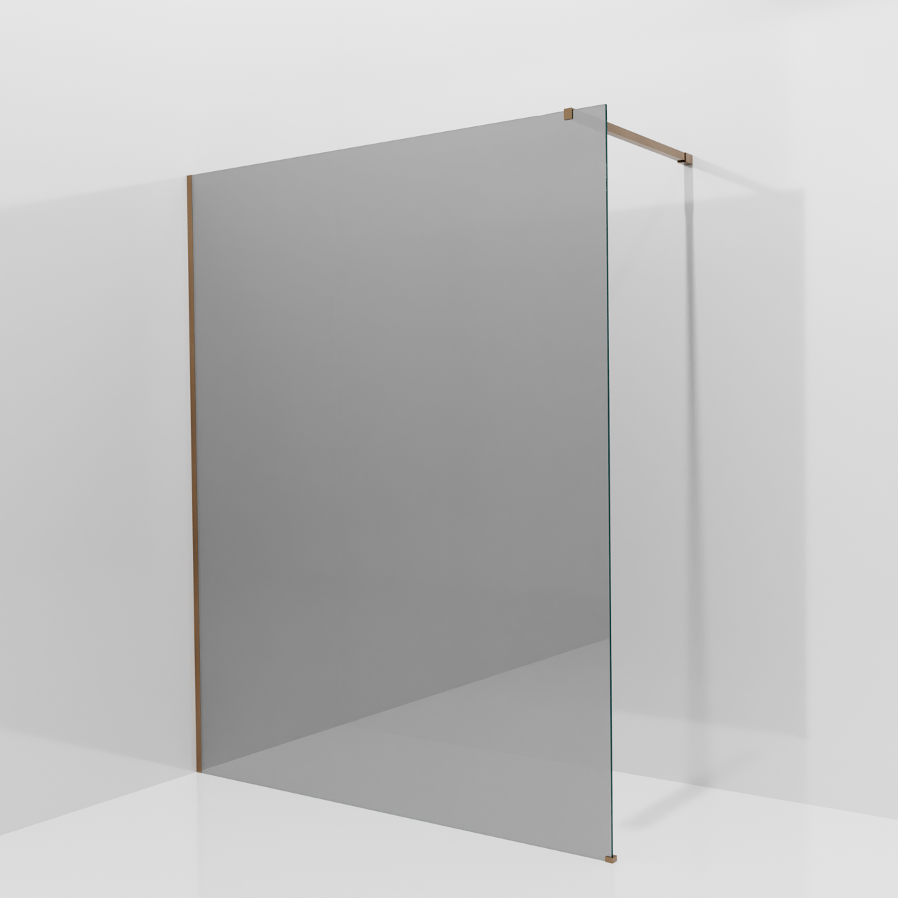 Balmani Modular douche à l'italienne: 160 x 200 cm, Miroir Reflex, Profil Brushed Rosegold