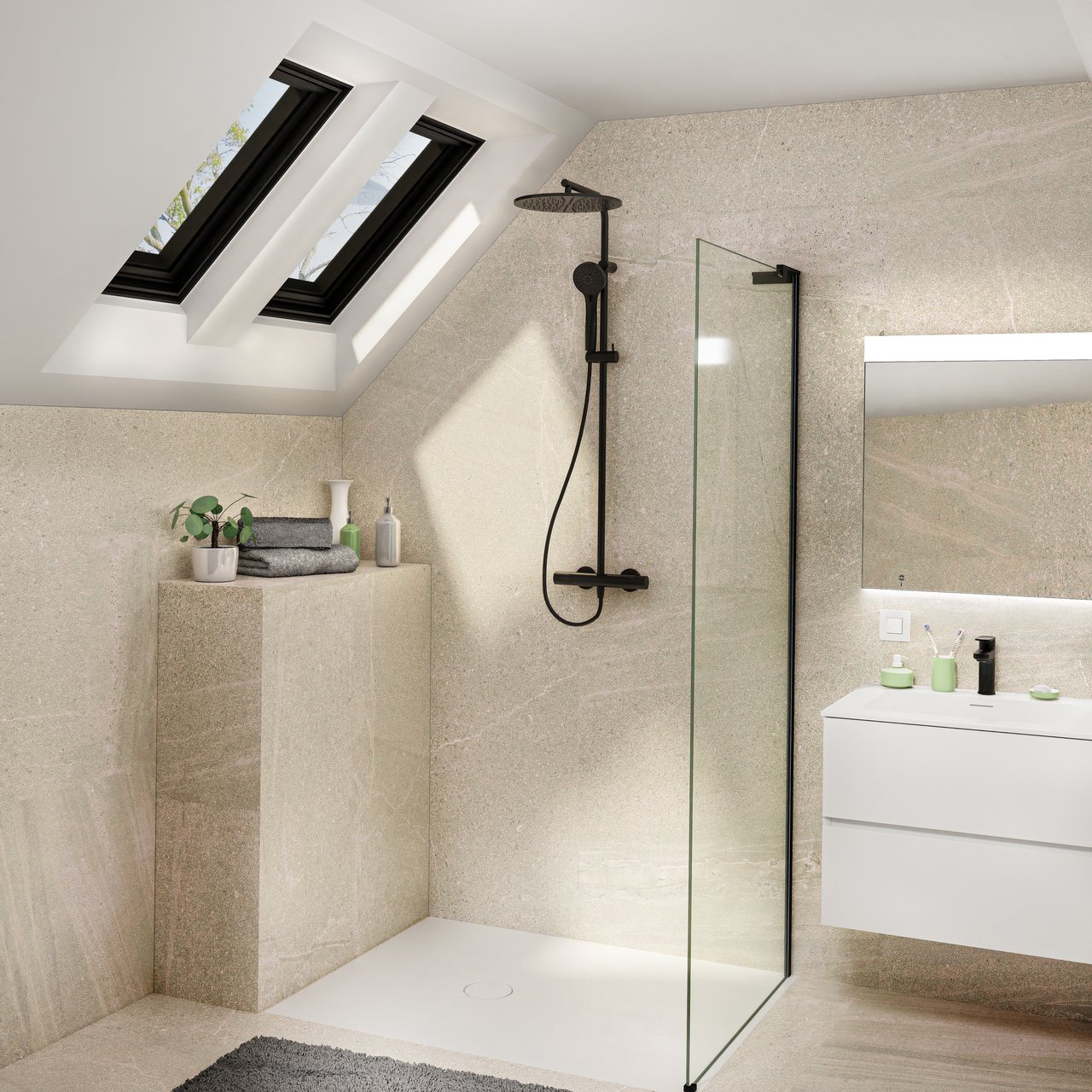 Balmani Modular barre de stabilisation courte à droite 18 x 14 cm noir mat