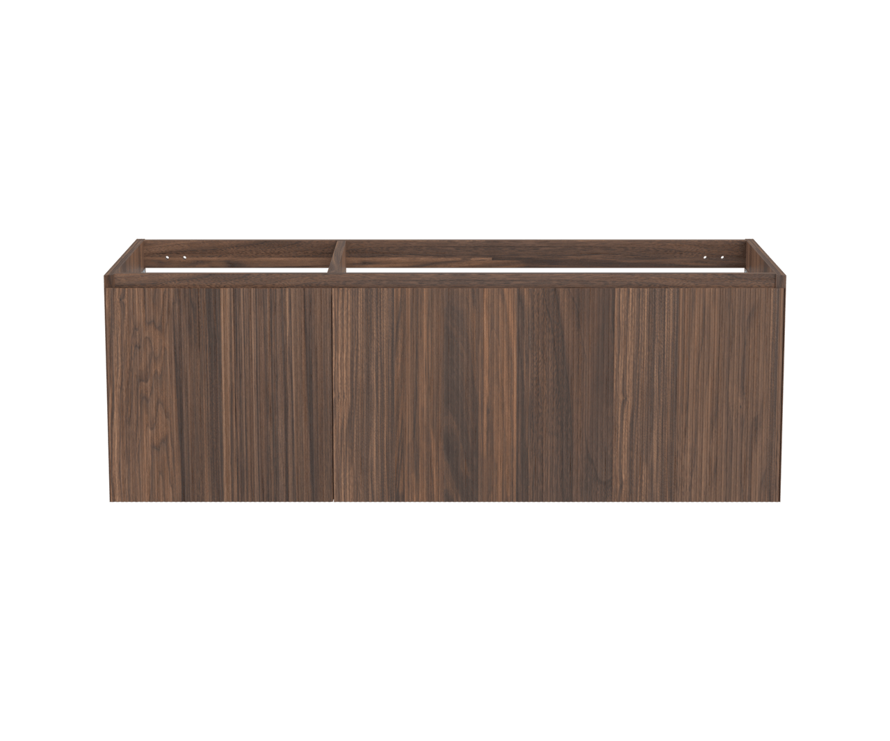 Balmani Fila meuble sous-lavabo suspendu 135 x 55 cm asymétrique droite placage noyer 4 tiroirs