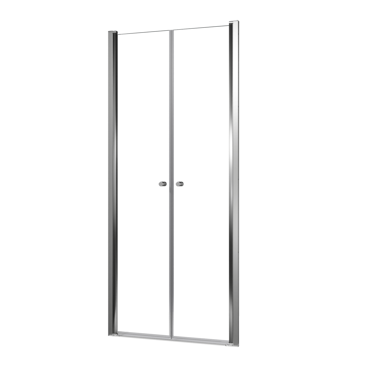 Luca Varess Kuresa porte battante 90 x 200 cm verre transparent profil chrome brillant