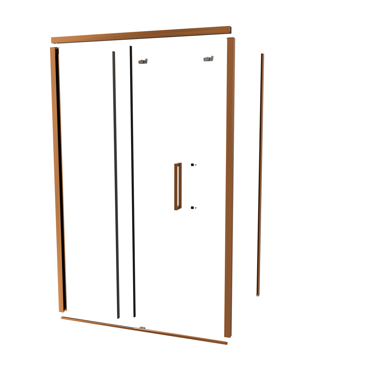 Balmani Senses Design 140 cm Links Profilset für Eckduschen mit Schiebetür Brushed Rosegold