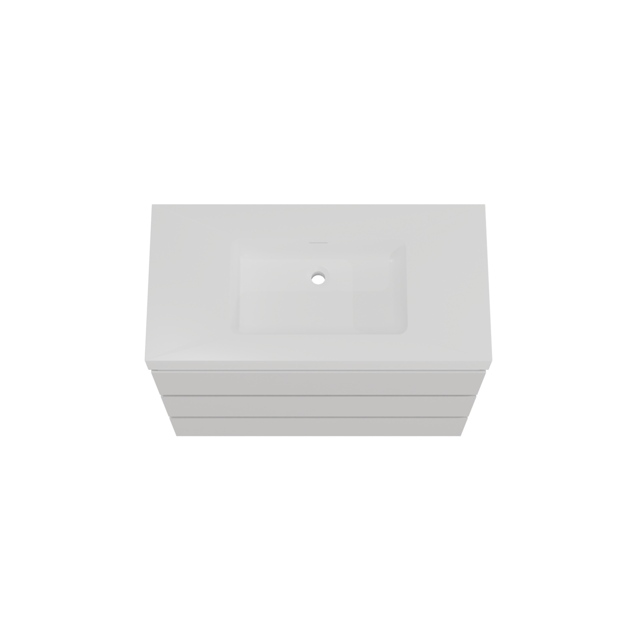 Storke Edge staand badkamermeubel 105 x 52 cm mat wit met Mata High enkele wastafel in solid surface mat wit