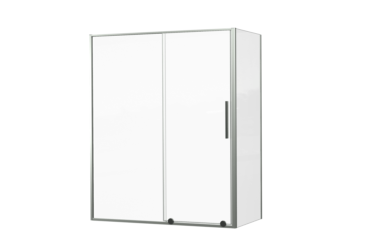 Luca Varess Morano douchecabine met schuifdeur en vaste zijwand 160 x 80 cm helder glas glans chroom profiel