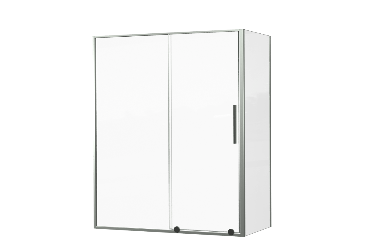 Luca Varess Morano paroi de douche avec porte coulissante et paroi latérale fixe 160 x 80 cm verre transparent profil chrome brillant