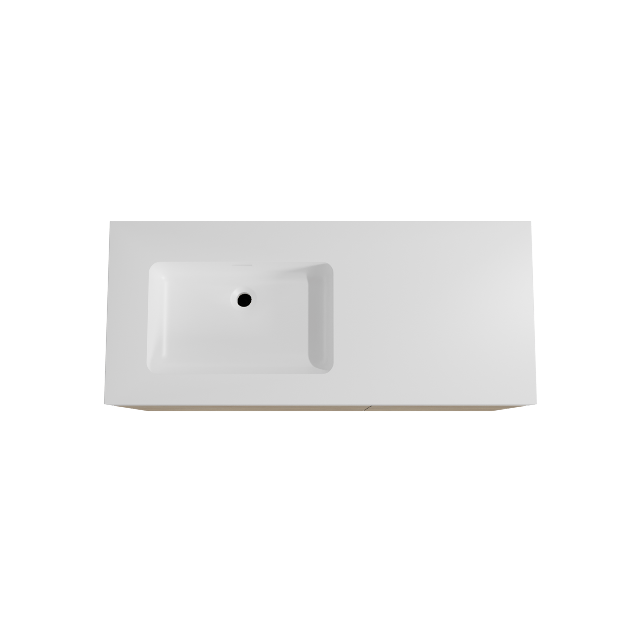 Storke Edge hängendes Möbelstück Set: 120 x 52 cm, Rohe Eiche, mit Mata High Waschtisch links, Solid Surface Weiß matt