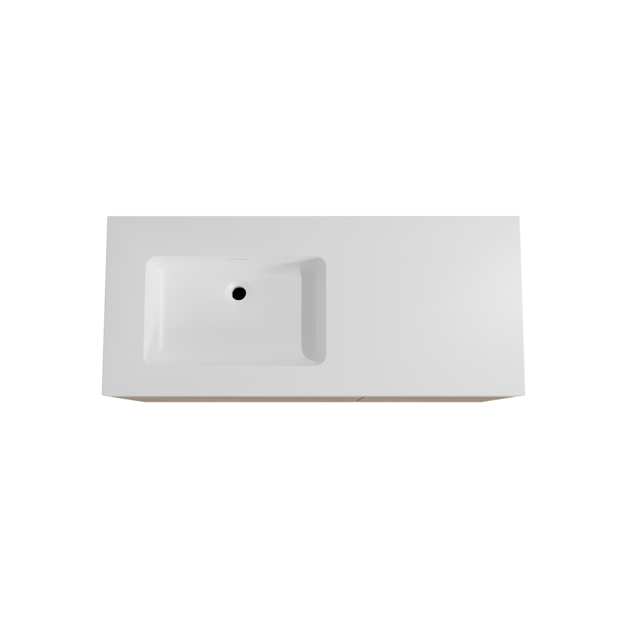 Storke Edge zwevend badmeubel 120 x 52 cm ruw eiken met Mata High asymmetrisch linkse wastafel in solid surface mat wit