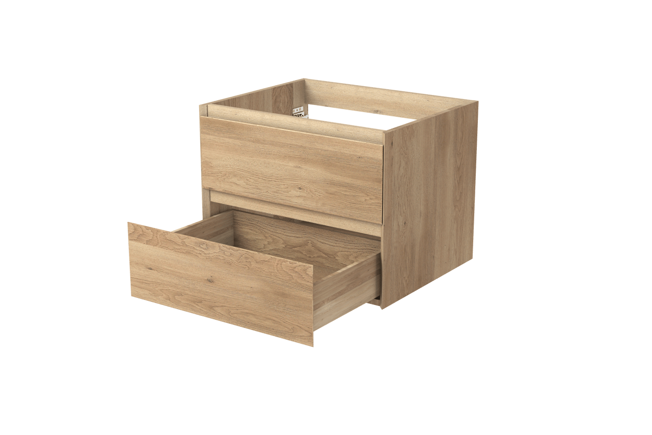 Balmani Mitra zwevende wastafelonderkast 67,5 x 55 cm natuur eik 2 lades