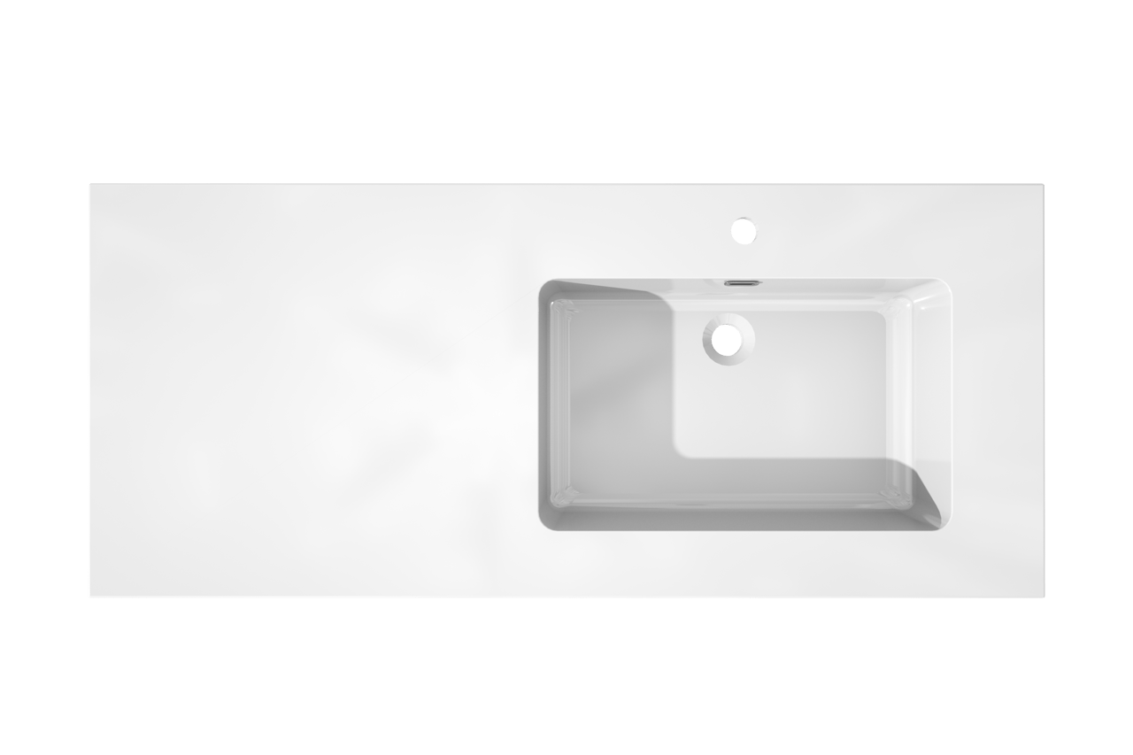 Storke Diva asymmetrisch rechtse wastafel glanzend composiet marmer 120 x 52 cm combinatie kast 45 cm