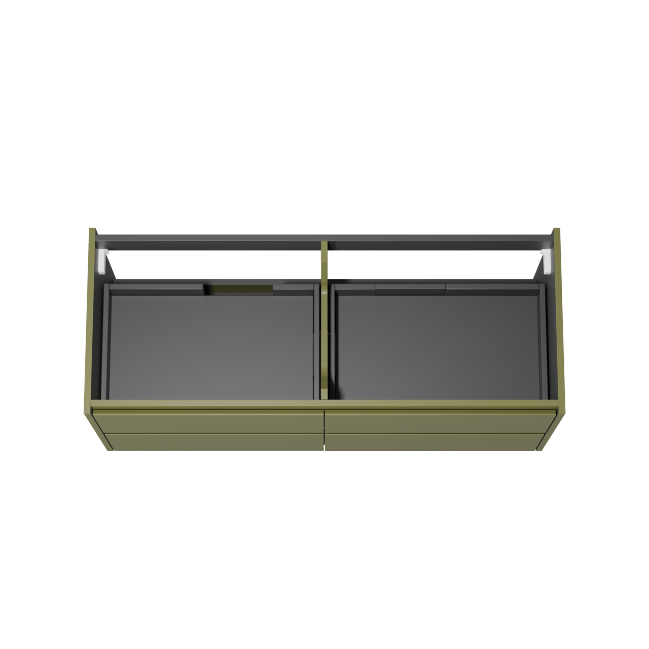 Storke Seda meuble sous-lavabo suspendu 130 x 52 cm vert olive 4 tiroirs