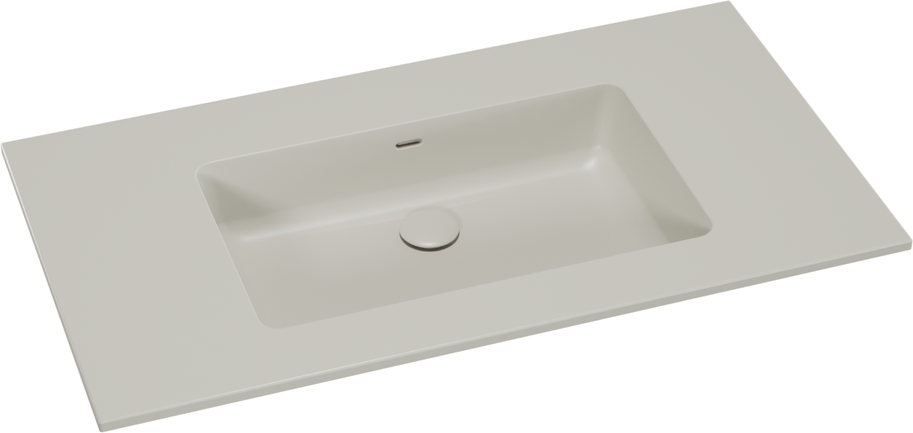 Storke Diva enkele wastafel mat zijdegrijze top solid 95 x 52 cm