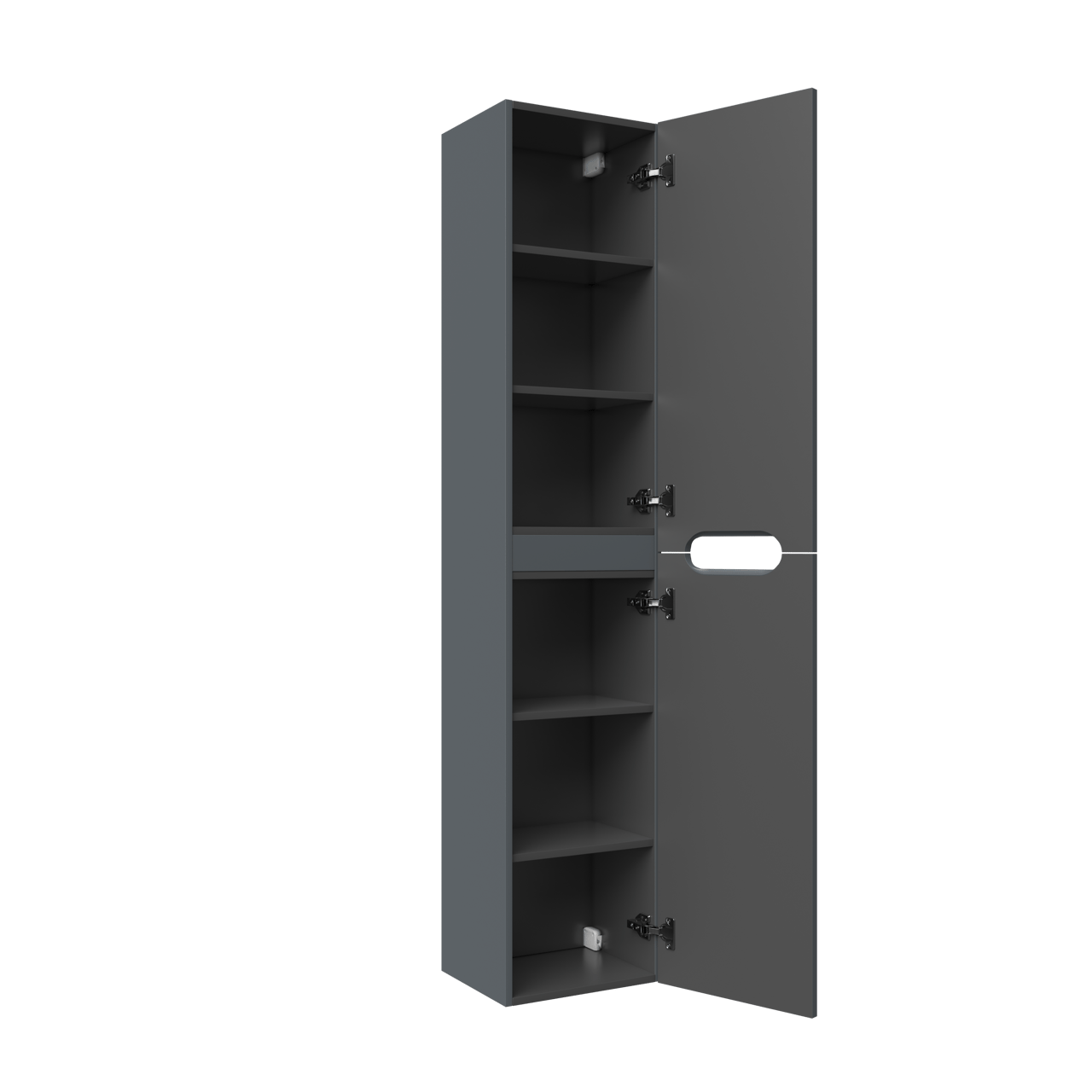 Linie Ribbo Badhochschrank: Hängend, Blau Anthrazit, 35 x 30 x 170 cm