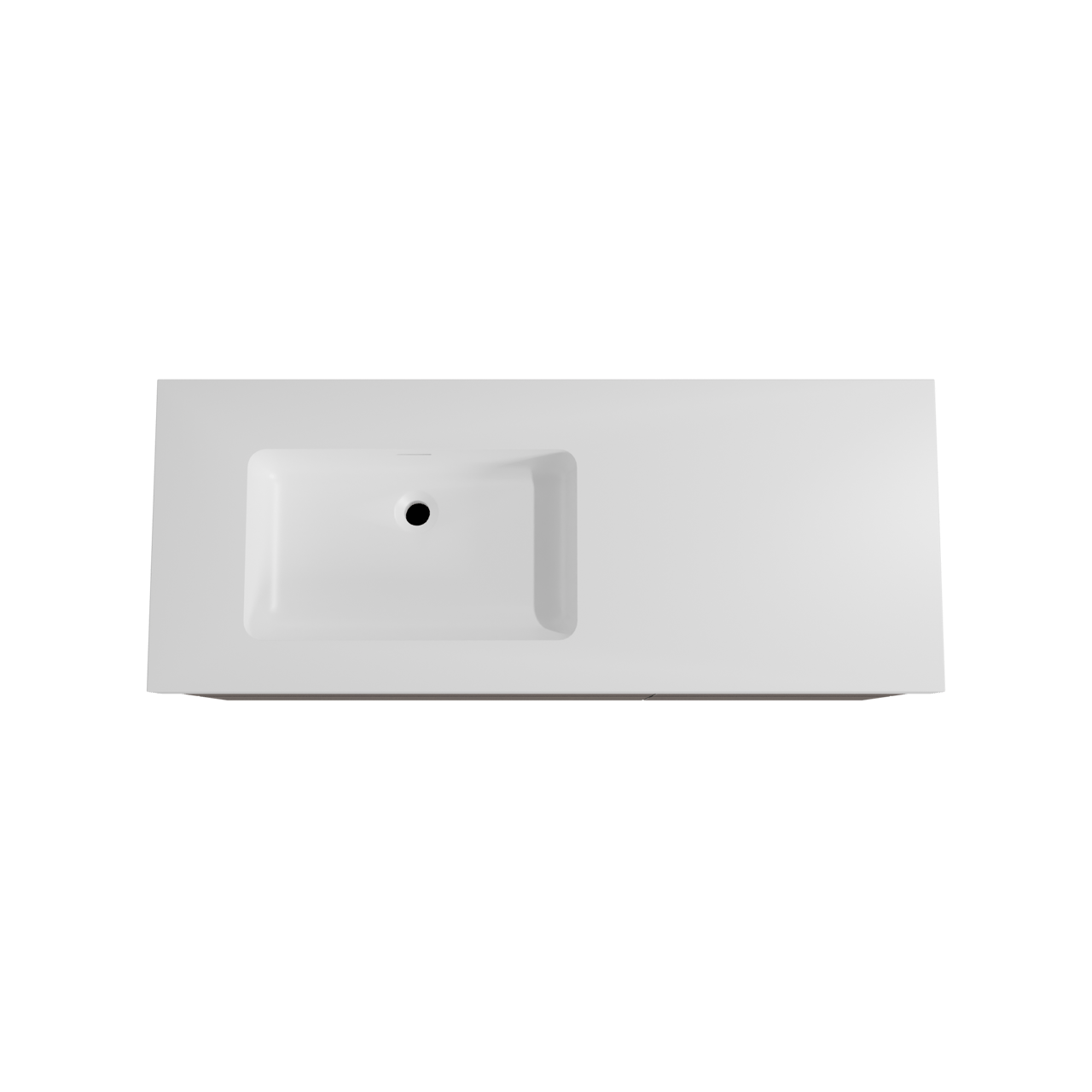 Storke Edge hängendes Möbelstück Set: 130 x 52 cm, Nussbaum, mit Mata High Waschtisch links, Solid Surface Weiß matt