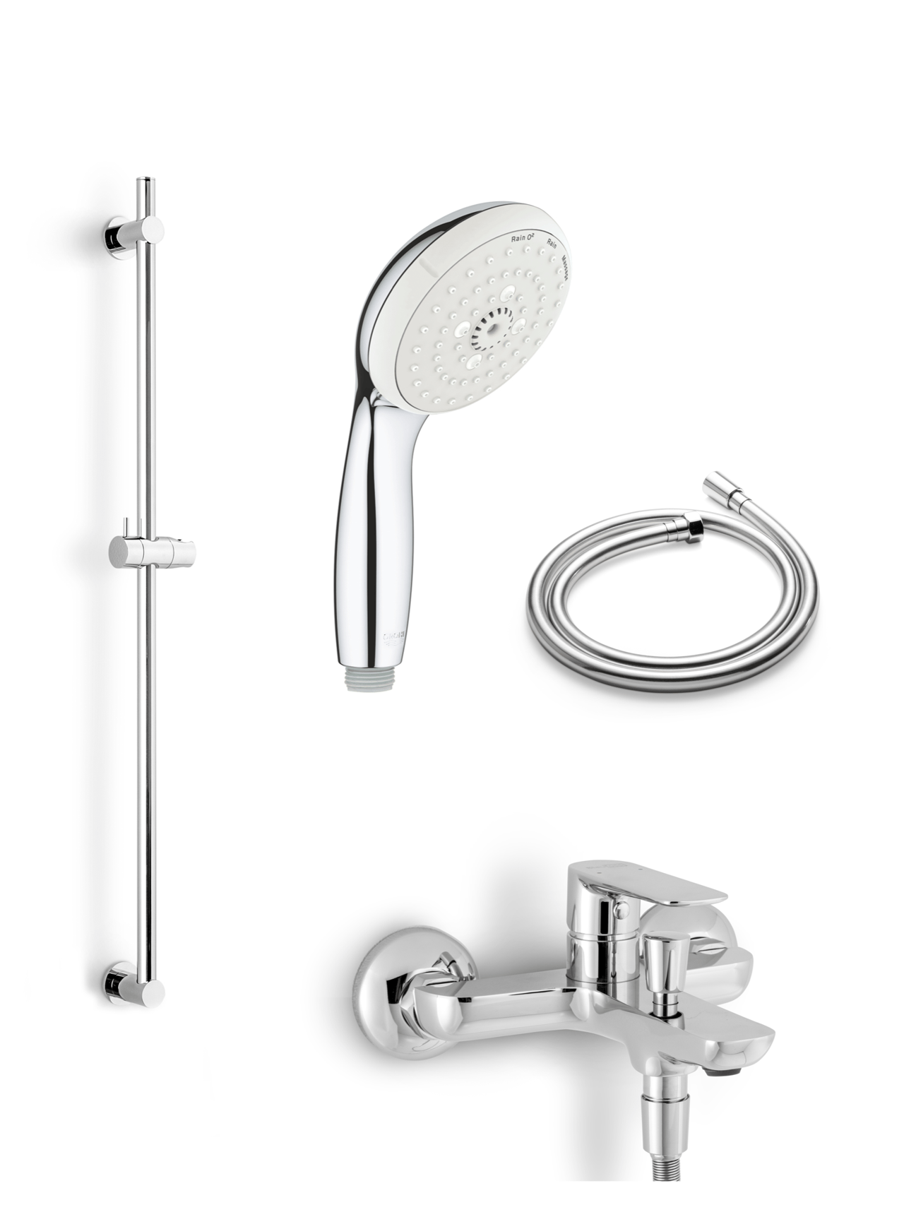 Blaufoss Arton robinet baignoire mitigeur montage mural extérieur chrome brillant