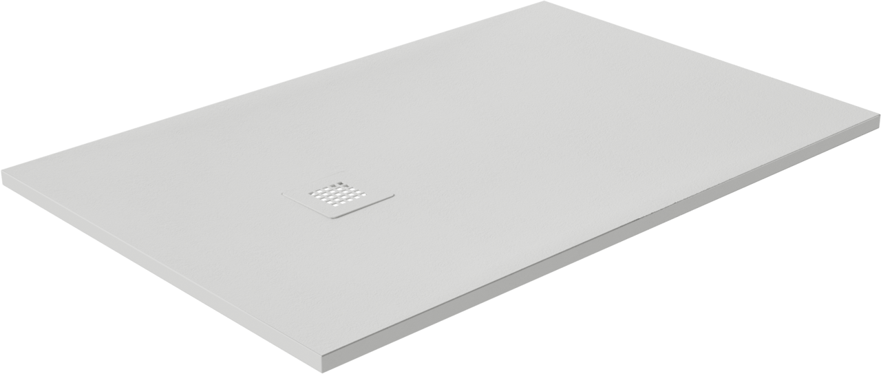 Luca Varess Classy receveur de douche 120 x 80 cm marbre composite blanc mat structure rock