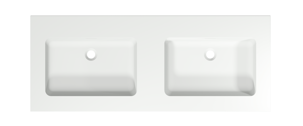 Storke Mata double vasque solid surface mat 130 x 52 cm