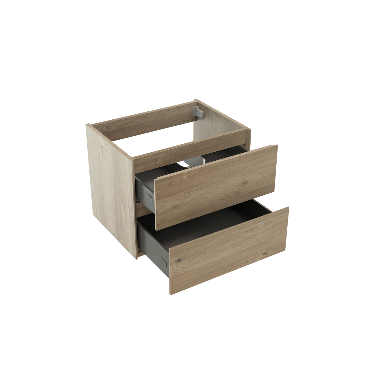 Storke Edge zwevende wastafelonderkast 60 x 46 cm ruwe eik 2 lades