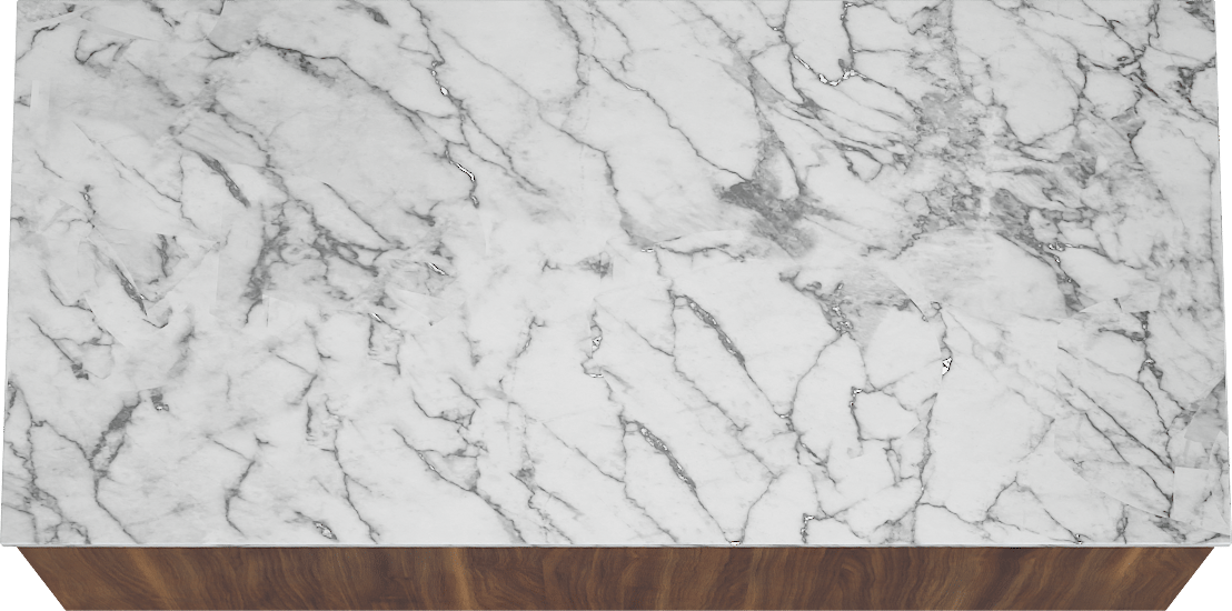 Balmani Sfera meuble salle de bains suspendu 120 x 55 cm noyer américain avec Stretto tablette simple ou double en marbre carrare