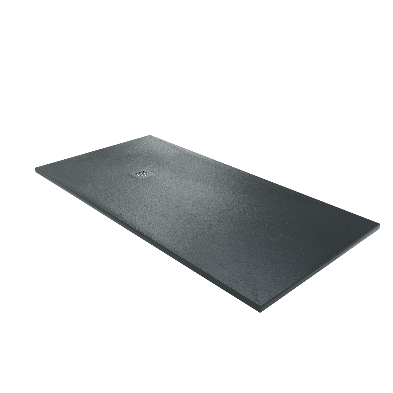 Balmani Vega douchebak 180 x 90 cm composietmarmer grafietgrijs leisteenstructuur