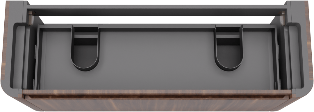 Storke Soft meuble sous-lavabo suspendu 140 x 46 cm Noyer 2 tiroirs