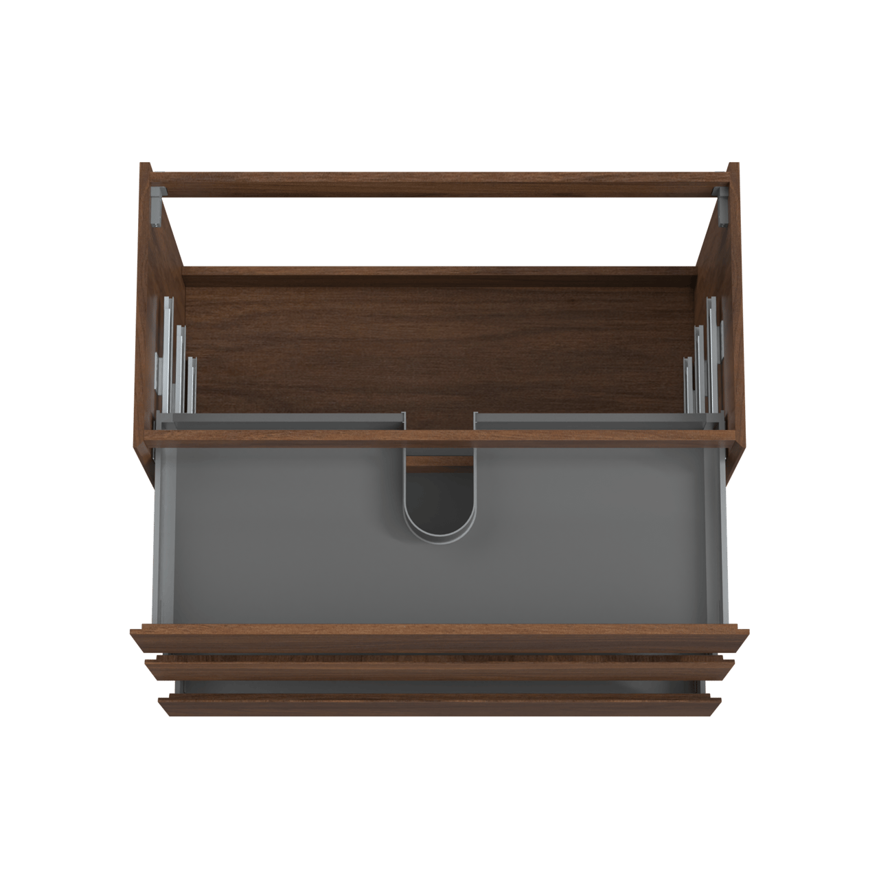 Storke Edge meuble sous-lavabo a poser 105 x 52 cm noyer 3 tiroirs