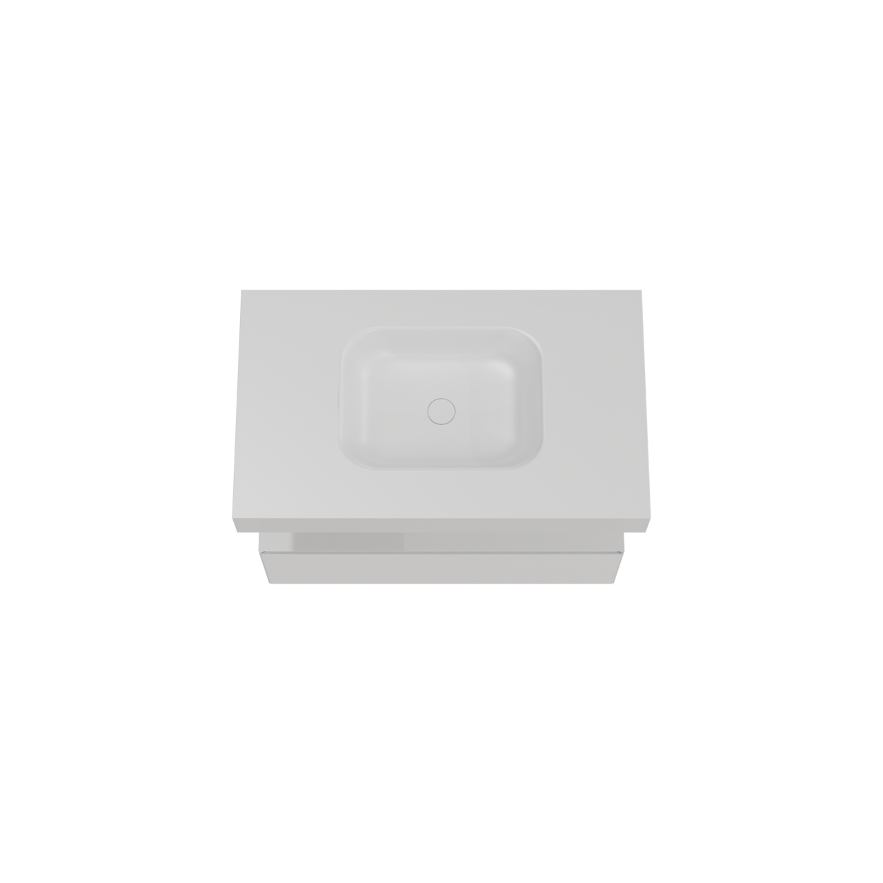 Balmani Mitra Elements meuble salle de bains suspendu 90 x 55 cm blanc mat avec Arcato plan simple en solid surface blanc mat