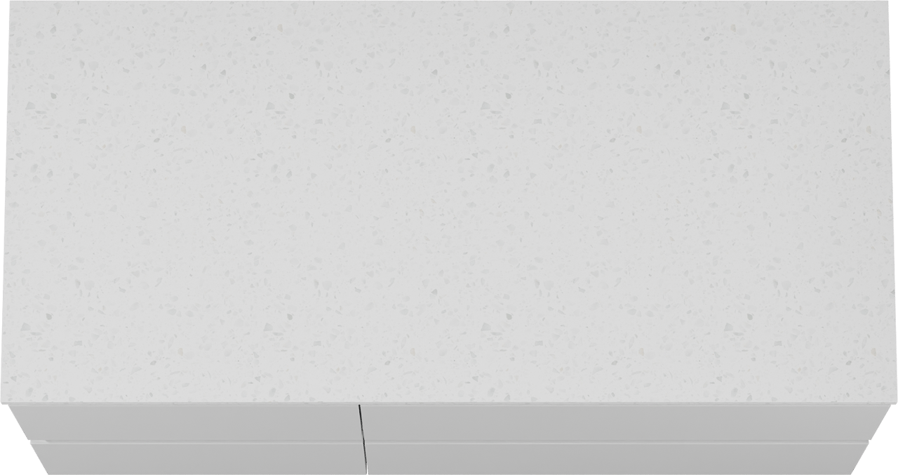 Linie Lado meuble salle de bains suspendu 100 x 46 cm blanc brillant avec Lado tablette simple ou double en mélaminé terrazzo blanc