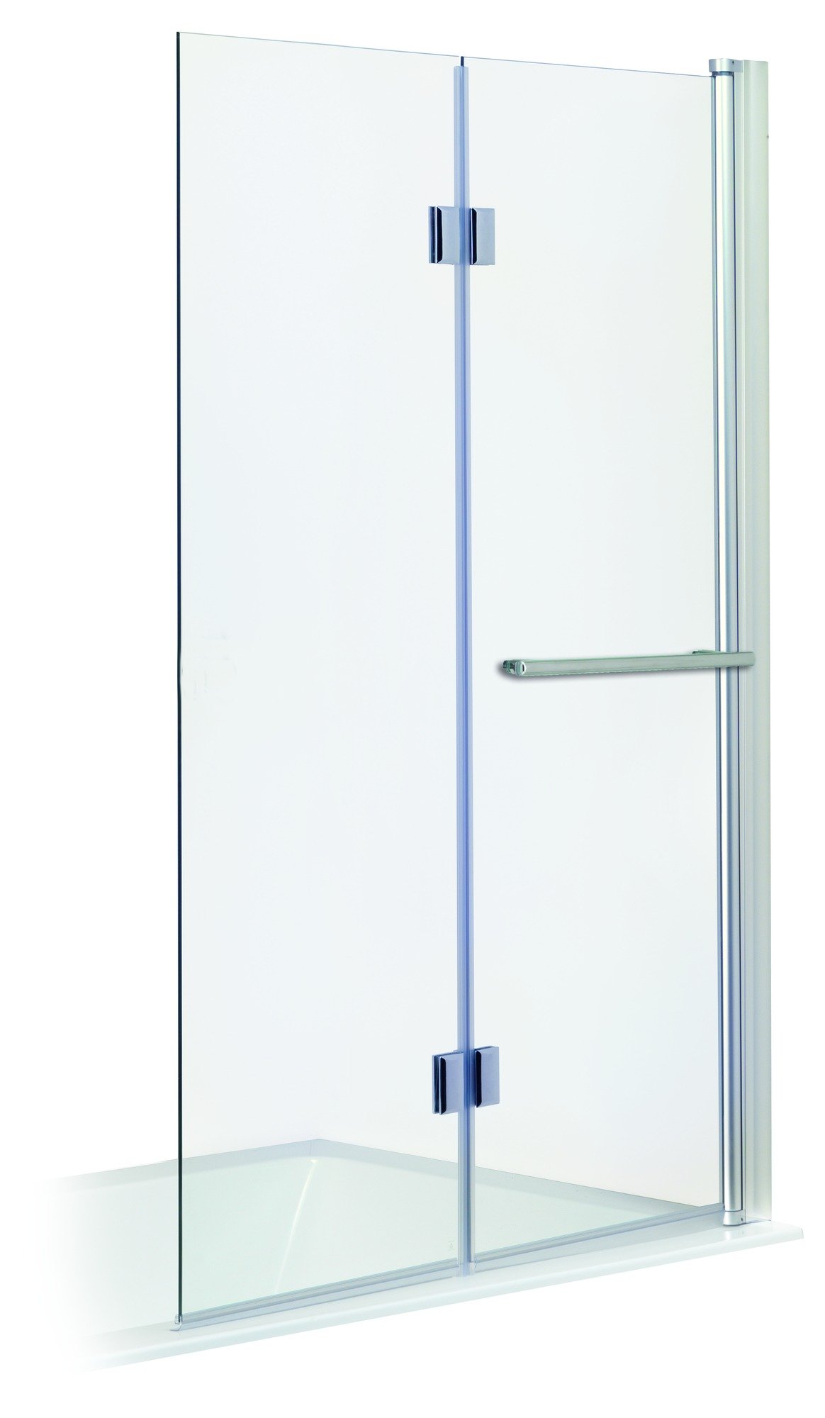 Luca Varess Cyrus pare-baignoire double 70 cm + 50 cm verre transparent profil chrome 