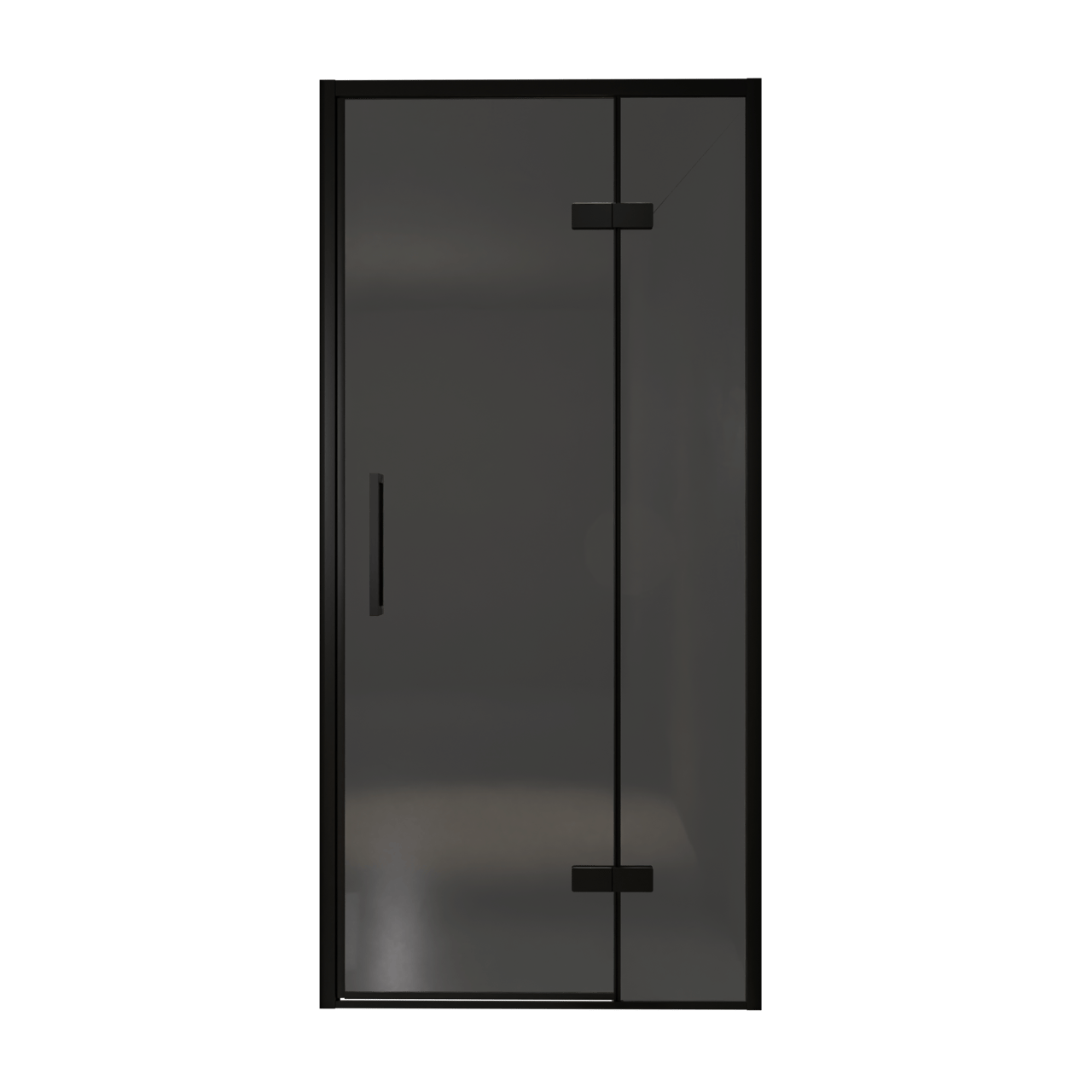 Balmani Senses Design douche draaideur rechts 100 cm x 210 cm Rookglas, Zwarte profielen