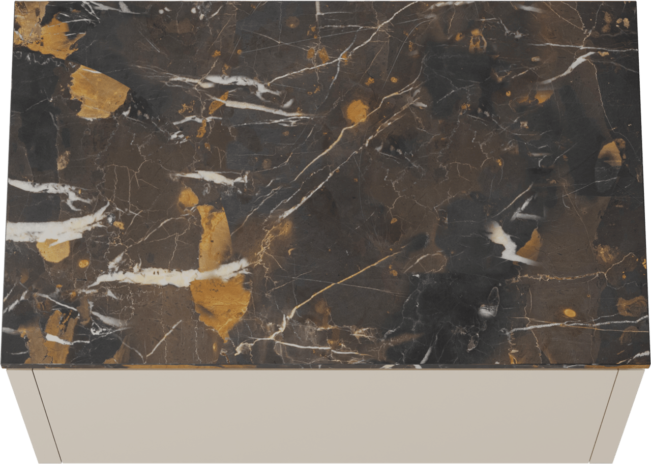 Balmani Eclips hängendes Möbelstück Set: 90 x 55 cm, Sandbeige, mit Stretto Einzel Waschtischplatte Portoro Gold Marmor