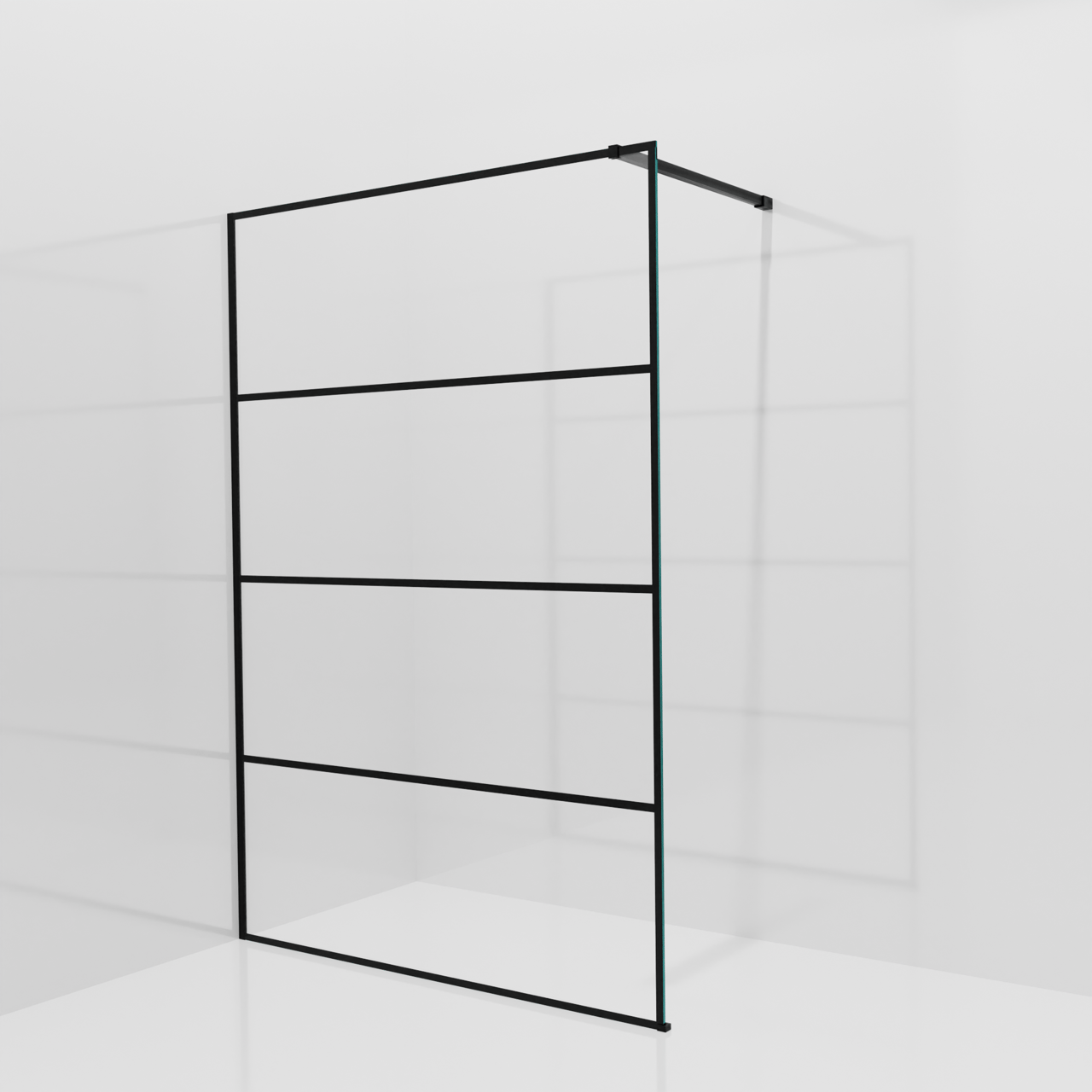 Balmani Modular douche à l'italienne: 140 x 200 cm, Lined, avec coating, Profil Noir mat