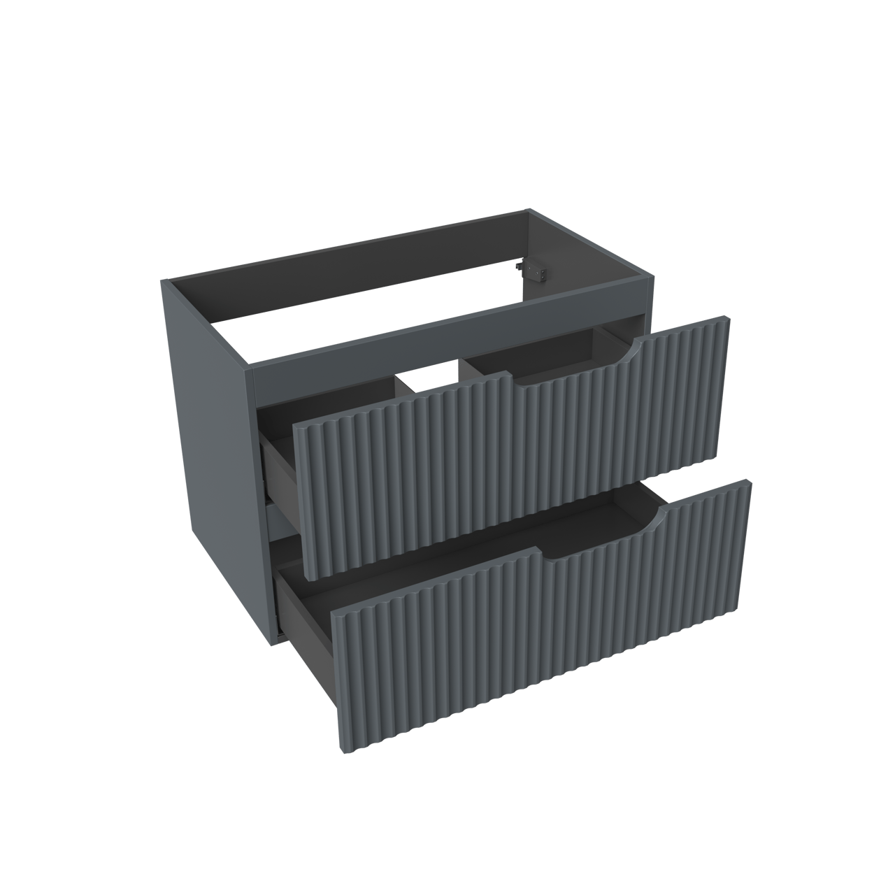 Linie Ribbo meuble sous-lavabo suspendu 80 x 46 cm bleu anthracite 2 tiroirs