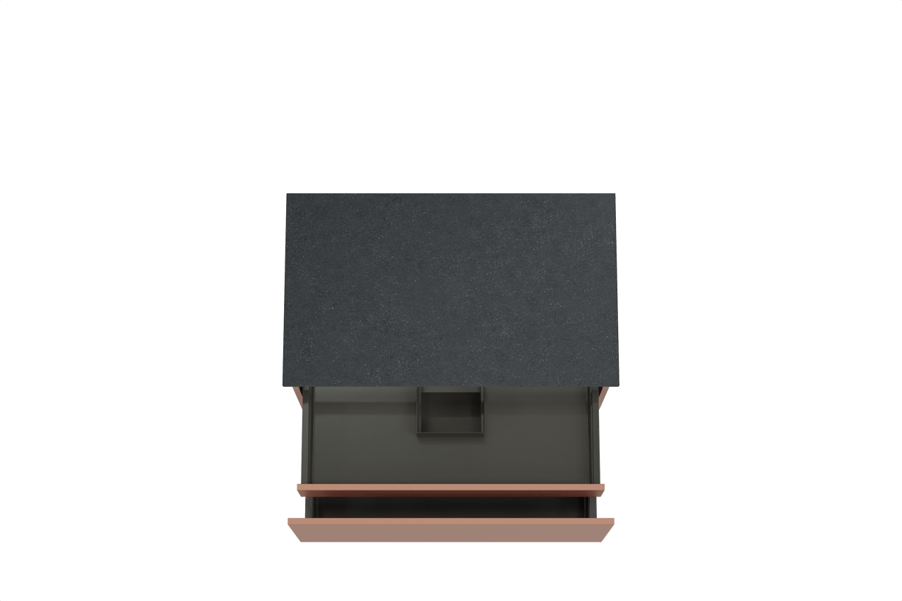 Balmani Sfera by Lucida zwevend badkamermeubel 90 x 55 cm cotto met Stretto enkel tablet in graniet zwart